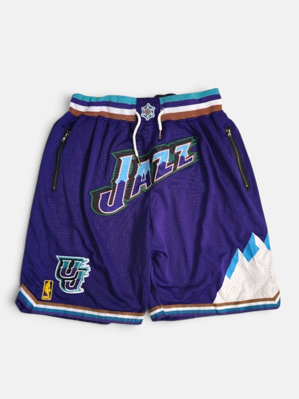 Just Don NBA Utah Jazz Purple And Blue Athletic Basketball Team Logo Shorts